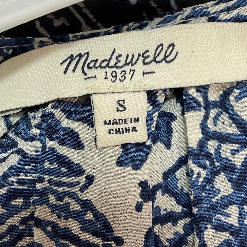 Madewell Garden Porcelain Floral Silk Blouse
